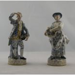Meissen Pair of Late 19thC Figures. Lady and Gentleman holding baskets of flowers.