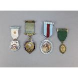 Masonic Enamel Medals ( 4 ) In Total.