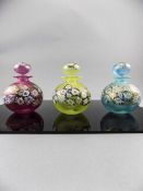 Isle of Wight Vintage Studio Art Glass Perfume Bottles ( 3 ) In Total. All with Original Labels.