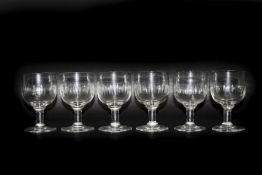 A Set of Six 19th Century Rum Glasses. Each 4.75 Inches Tall.