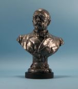 A Late 19th Century German Signed White Metal Bust of Otto Von Bismarck, Signed E. Boimel Berlin.