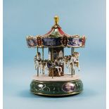 Thomas Kinkade - Hand Crafted Heirloom Porcelain Illuminated Victorian Musical Carousel.