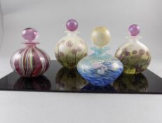 Isle of Wight Vintage Studio Art Glass Perfume Bottles ( 4 ) In Total.