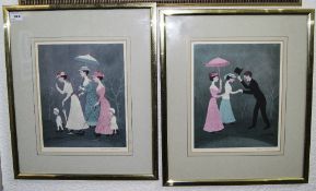 Helen Bradley 1900-1979 Artist Pencil Signed and Limited Edition Pair of Polychrome Colour Prints.