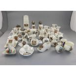 W.H.Goss - A Vintage Collection of Crested Ware ( 35 ) Pieces In Total.