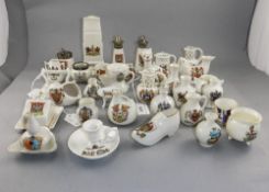 W.H.Goss - A Vintage Collection of Crested Ware ( 35 ) Pieces In Total.