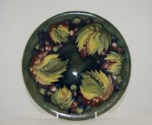 William Moorcroft Signed Footed Bowl ' Wisteria and Berries ' Design. c.1930s. 10 Inches Diameter.