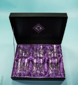 Edinburgh Hand Cut Crystal Set of Six Whisky Glasses. Boxed. All In Unused / Mint Condition.