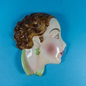 C And Co Art Deco Wall Mask no 1 A Young Woman with auburn hair.