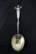 Antique Danish Silver Wedding Spoon the handle in the form of an outstretched hand holding a barley