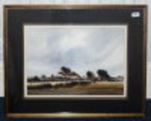 Edward Emerson Signed Original Watercolour titled 'Lane End Farm' depicting landscape with