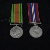 2 WWII Medals, Defence Medal & Service Medal