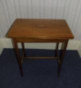 19thC Mahogany Card Table With Fold Over Swivel Top, Relined With Green Baize, Raised On Square