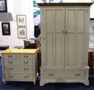 White Painted Designer Chest Of Five Drawers, Laura Ashley Two Short Over Three Long Drawers.