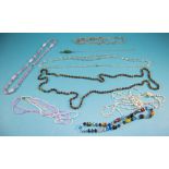 Collection of Vintage Glass Necklaces including Murano, seed beads, faceted clear crystals etc