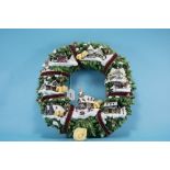Thomas Kinkade Limited Edition Illuminated Christmas Wreath hand crafted and hand painted the