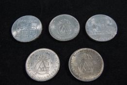 Swedish King Gustaf - Silver 5 Kroner Crowns, Dates 1952 ( 3 ) In Total + 2 Silver Austrian Winter