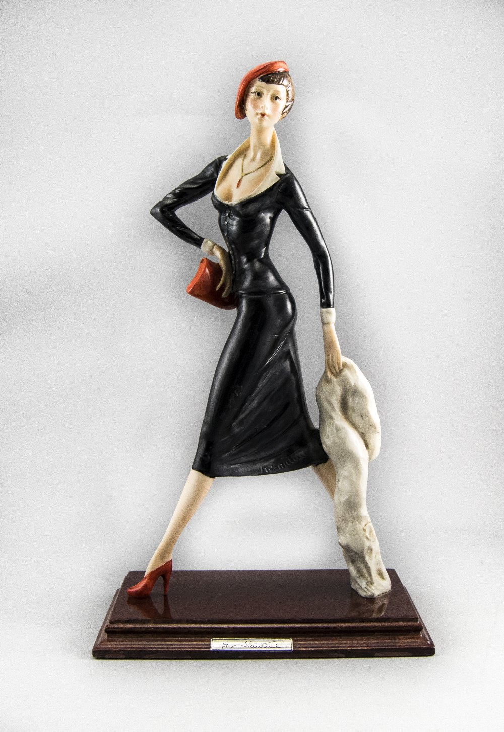 A Santini - Hand Painted Sculptor / Figure of a Young Woman ( Lady about Town ) Wearing 1950's - Image 2 of 4