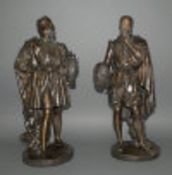Jean Jacques Feuchere 1807-1852 - A Fine Pair of Early and Impressive 19th Century Bronze Figures of