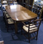 Mid Victorian Mahogany Extending Dining Table With 2 Extra Leaves Gadrooned Edge Raised On 4 Carved