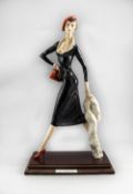 A Santini - Hand Painted Sculptor / Figure of a Young Woman ( Lady about Town ) Wearing 1950's