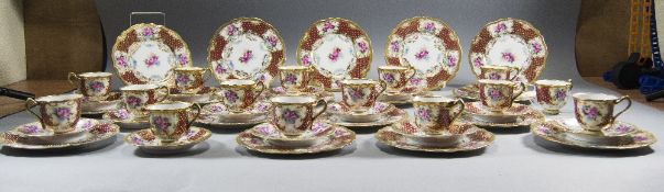 Noritake - Fine and Decorative Hand Painted and Applied Set of 12 Coffee Cans and Saucers,