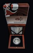 Beijing Olympics Commemorative 1oz 999 Silver Coin, Boxed In Wooden Display Case With Certificate,