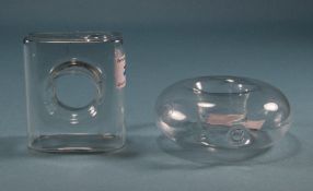 Small clear glass vases, 1 x donut shape,