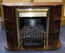 Small Mahogany Effect Fire Surround With Integral Coal Effect Electric Fire,