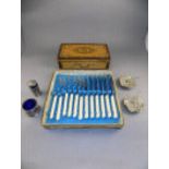 Box Containing Miscellaneous Silver Plated Ware Comprising Sugar Nips, Salts With Glass Liners,