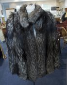 Ladies Fox Fur Jacket, fully lined with hook and eye fastening and slit pockets,