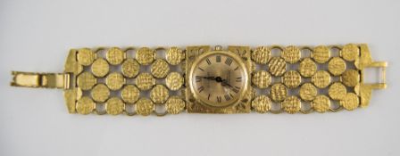 Corocraft 1960's Gold Plated Manual Wind Wrist Watch, 17 Jewels and Shock Protected. Length 7.