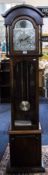 Modern Decorative Long Case Clock, Arch Dial Marked Tempus Fugit Lincoln 31 Day,