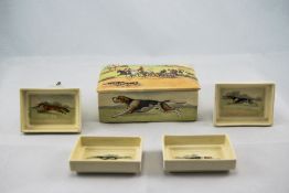 Royal Doulton Lidded Trinket Box with Four Matching Small Dishes.