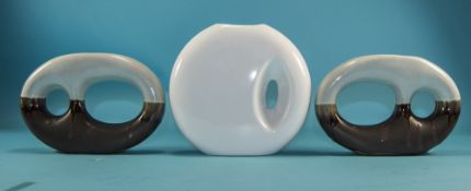 3 Ceramic freeform vases