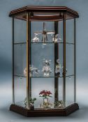 Swarovski Display Unit with ( 8 ) Swarovski Silver Crystal Pieces, Comprises Windmill, Bear, Hippo,