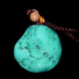 精美綠松石把玩 Naturalistic Turquoise Pebble. Width: 1⅞ in (4.8 cm) Weight: 112 g. Starting Price: $300