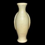 宋 定窯稀有白釉刻花魚瓶 Song, A Rare Dingyao Fish-Form Vase Incised with fish scales and flanked by fin-