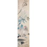 清 任頤(伯年) (1840 - 1896) 花卉禽鳥圖 設色水墨紙本立軸 款識： 山陰任頤伯年 寫扵海上 鈐印： (頤頤堂) Ren Yi (Bonian) Qing Dynasty Bird