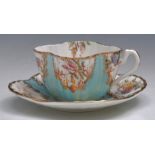 Prattware tea cup and matched saucer, a