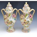 Pair of Coalbrookdale porcelain two hand