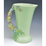 Clarice Cliff pottery jug, lime green gr