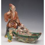 Chinese polychrome figure of a man stand