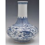 Chinese blue and white vase, slightly co