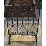 Wrought iron fire screen, width 58cm and