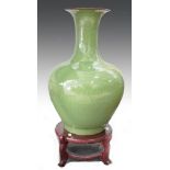 Far Eastern monochrome bottle vase, crac