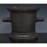 Old cast iron mortar, 18cm and a cast ir