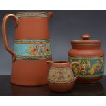 A Pratt Ware Terracotta tapering jug,  w