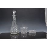 Lead crystal conical shape decanter, wit