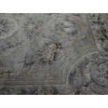 Chinese sculptured wool rug, floral meda